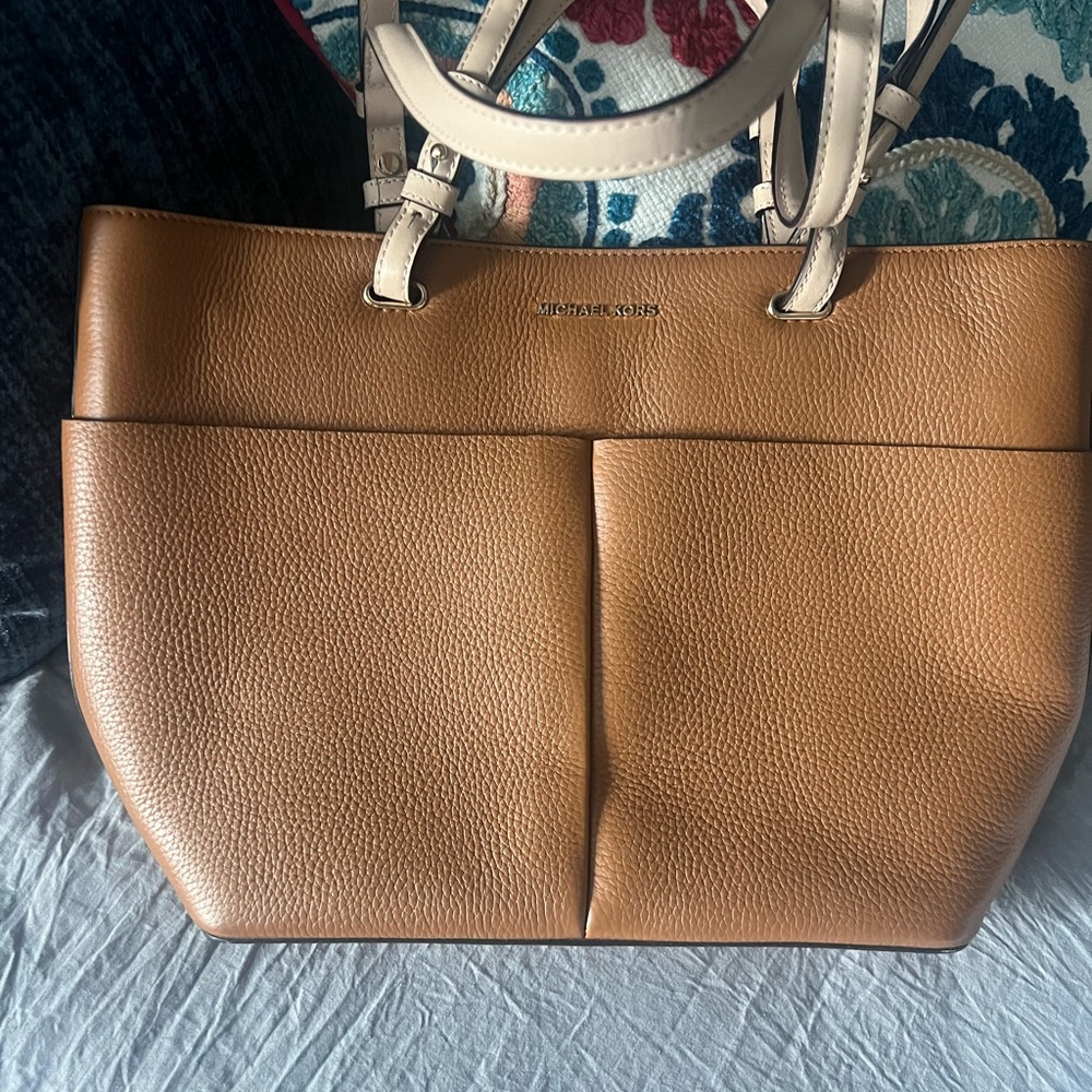 Michael Kors Brown and Cream Tote Bag (Acorn)